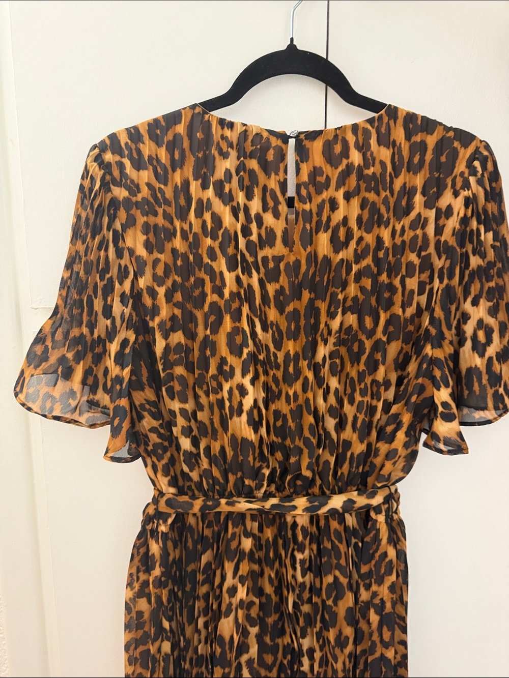 Sam Edelman Leopard Print Midi Dress in Black & Tan, size 12. - Picture 5 of 8